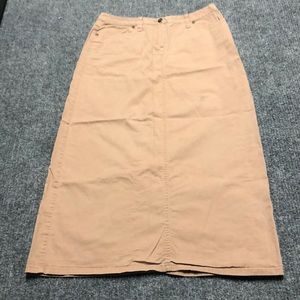 Brooks Brothers long, button up dark Kacki skirt-8